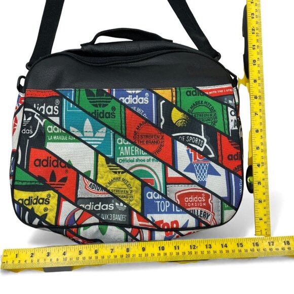 Adidas Vintage Cross Body Airliner Computer Double Compartment Shoe Logo Bag Y2K - Picture 5 of 13